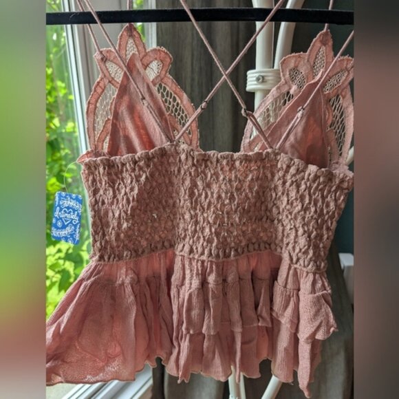 Free People Pink Ruffled Lace Camisole - Picture 2 of 4